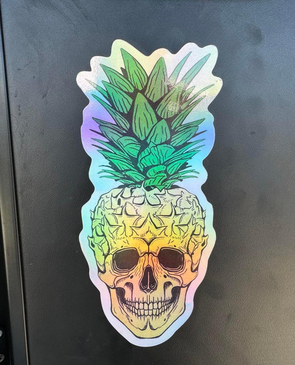 TPE Pineapple skull sticker - Premium Holographic sticker